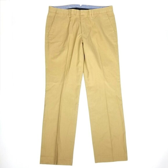 BONOBOS Stretch Washed Straight Leg Casual Chino Pants Mens 35 Khaki Tan - Picture 1 of 7